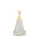 Captivating Diamond Initial Necklace | 10kt Two - tone Gold Womens Round Diamond A Initial Pendant 1/6 Cttw | Splendid Jewellery - Splendid Jewellery