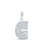 Captivating Diamond Initial Necklace in 10kt White Gold with Round Diamond Accent - Splendid Jewellery