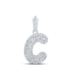 Captivating Diamond Initial Pendant in 10kt White Gold - Splendid Jewellery