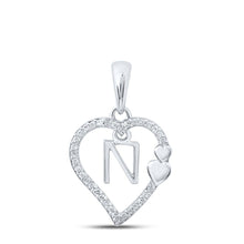 Load image into Gallery viewer, Captivating Diamond Monogram Pendant | 10kt White Gold Womens Round Diamond Monogram Pendant 1/10 Cttw | Splendid Jewellery - Splendid Jewellery