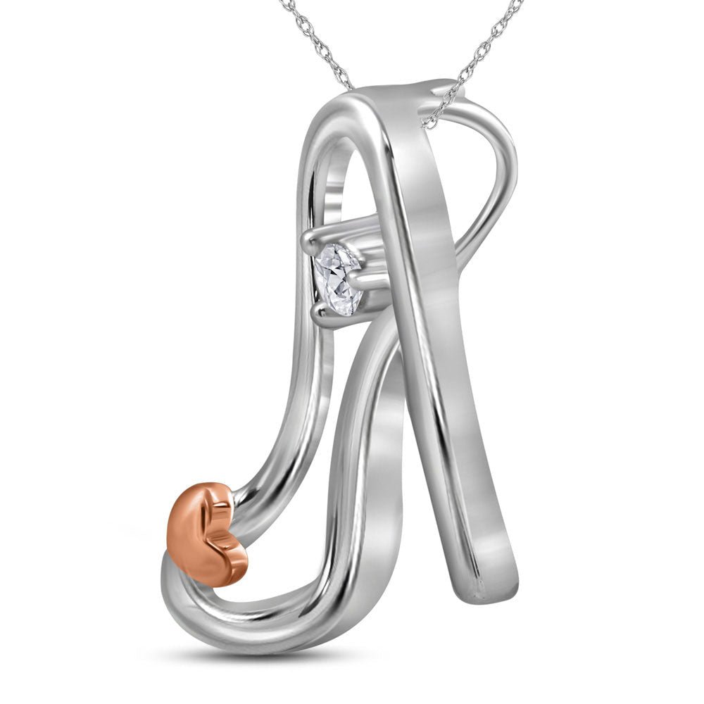 Captivating Diamond Sparkle Pendant | Sterling Silver Womens Round Diamond Stiletto High - heel Shoe Pendant 1/20 Cttw | Splendid Jewellery - Splendid Jewellery