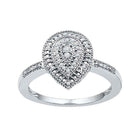 Captivating Diamond Teardrop Cluster Ring in 10kt White Gold - Splendid Jewellery