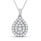 Captivating Elegance: 10kt White Gold Diamond Teardrop Pendant - Splendid Jewellery