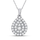 Captivating Elegance: 10kt White Gold Diamond Teardrop Pendant - Splendid Jewellery