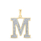 Captivating Elegance: 10kt Yellow Gold Diamond Initial M Pendant - Splendid Jewellery