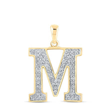 Load image into Gallery viewer, Captivating Elegance: 10kt Yellow Gold Diamond Initial M Pendant - Splendid Jewellery