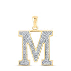 Captivating Elegance: 10kt Yellow Gold Diamond Initial M Pendant - Splendid Jewellery
