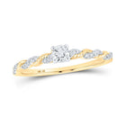 Captivating Elegance: 10kt Yellow Gold Diamond Rope Solitaire Ring - Splendid Jewellery