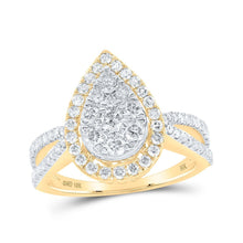 Load image into Gallery viewer, Captivating Elegance: 10kt Yellow Gold Diamond Teardrop Bridal Wedding Ring - Splendid Jewellery