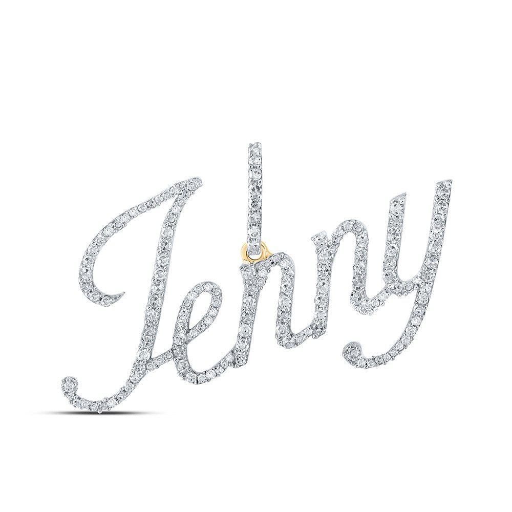 Captivating Elegance: 10kt Yellow Gold Round Diamond Initial Pendant - Personalized Name Necklace - Splendid Jewellery