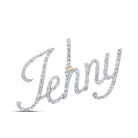 Captivating Elegance: 10kt Yellow Gold Round Diamond Initial Pendant - Personalized Name Necklace - Splendid Jewellery