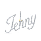 Captivating Elegance: 10kt Yellow Gold Round Diamond Initial Pendant - Personalized Name Necklace - Splendid Jewellery