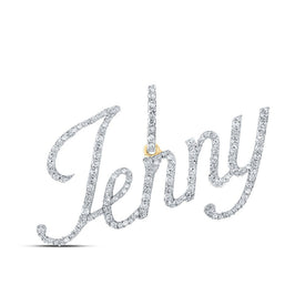 Captivating Elegance: 10kt Yellow Gold Round Diamond Initial Pendant - Personalized Name Necklace - Splendid Jewellery