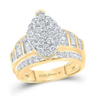 Captivating Elegance: 10kt Yellow Gold Round Diamond Oval Bridal Wedding Engagement Ring - Splendid Jewellery