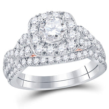 Load image into Gallery viewer, Captivating Elegance: 14kt Two - tone Gold Diamond and Sapphire Bridal Wedding Ring Set - Splendid Jewellery