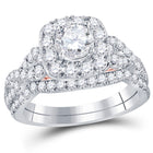 Captivating Elegance: 14kt Two - tone Gold Diamond and Sapphire Bridal Wedding Ring Set - Splendid Jewellery