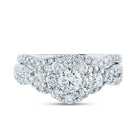 Captivating Elegance 14kt White Gold Diamond Halo Bridal Wedding Ring Set - Splendid Jewellery