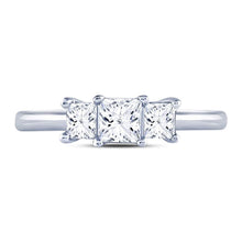 Load image into Gallery viewer, Captivating Elegance: 14kt White Gold Princess Diamond 3 - stone Bridal Wedding Engagement Ring 1 Cttw - Splendid Jewellery