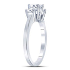 Captivating Elegance: 14kt White Gold Princess Diamond 3 - stone Bridal Wedding Engagement Ring 1 Cttw - Splendid Jewellery