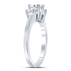 Captivating Elegance: 14kt White Gold Princess Diamond 3 - stone Bridal Wedding Engagement Ring 1 Cttw - Splendid Jewellery
