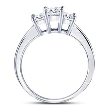 Load image into Gallery viewer, Captivating Elegance: 14kt White Gold Princess Diamond 3 - stone Bridal Wedding Engagement Ring 1 Cttw - Splendid Jewellery