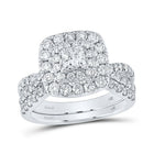 Captivating Elegance | 14kt White Gold Princess Diamond Square Bridal Wedding Ring Band Set 2 Cttw - Splendid Jewellery