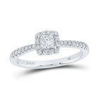 Captivating Elegance: 14kt White Gold Princess Diamond Square Halo Bridal Wedding Engagement Ring 1/2 Cttw - Splendid Jewellery