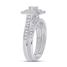 Load image into Gallery viewer, Captivating &quot;Eternal Radiance&quot; 10kt White Gold Round Diamond Halo Bridal Wedding Ring Band Set 1/2 Cttw - Alternate view 3 from Splendid Jewellery