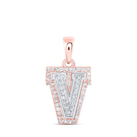 Captivating Gold & Diamond V Initial Pendant - Splendid Jewellery