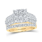 Captivating Gold Square Diamond Wedding Ring Set - Splendid Jewellery