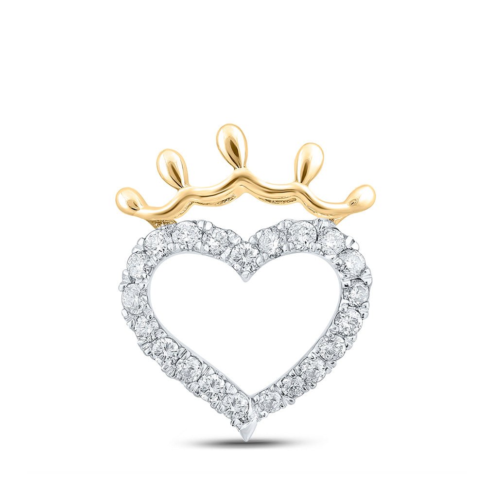 Captivating "Golden Love" Diamond Heart Pendant - 1/4 Cttw - Splendid Jewellery