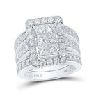 Captivating Halo Brilliance 14kt White Gold Princess Diamond Bridal Set - Splendid Jewellery