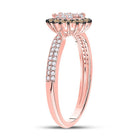 Captivating Halo Cluster Brown Diamond Ring in 10kt Rose Gold - Splendid Jewellery