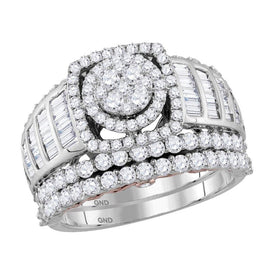 Captivating Harmony: 14kt Two - tone Gold Diamond Bridal Wedding Ring Band Set - Splendid Jewellery