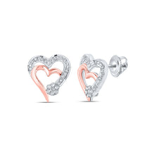 Load image into Gallery viewer, Captivating Heart Diamond Earrings in Two - Tone Gold - Splendid Jewellery