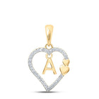 Captivating Heart Diamond Initial Pendant in 10kt Yellow Gold - Splendid Jewellery