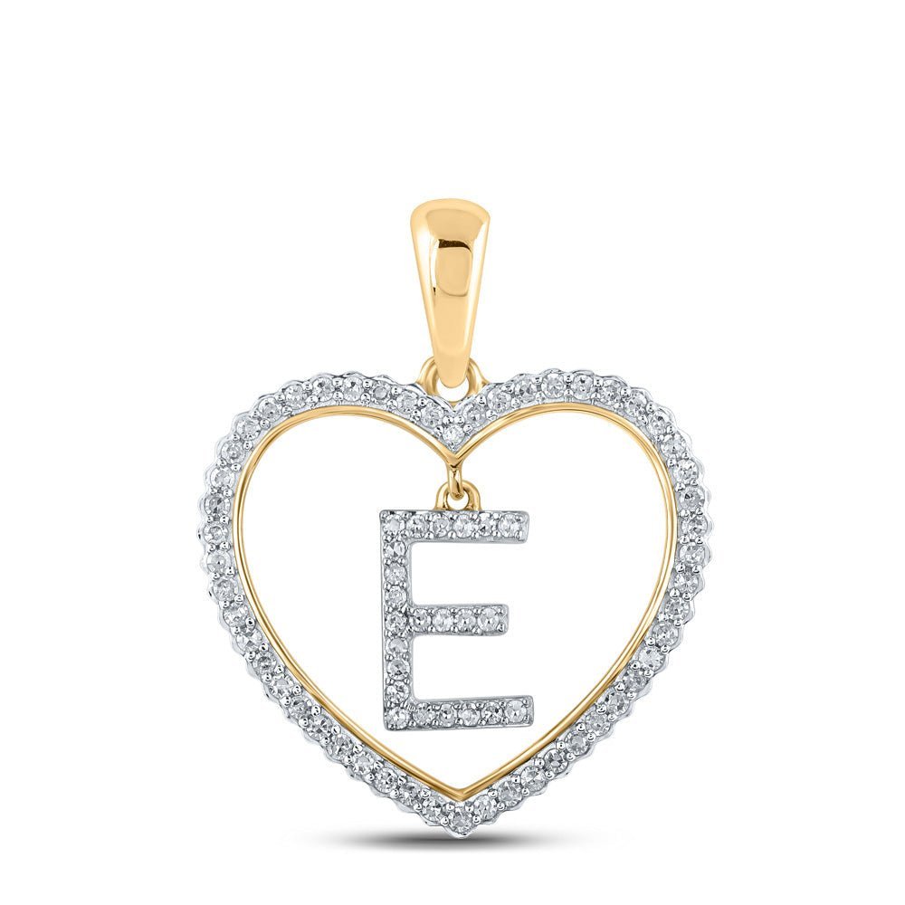 Captivating Heart Diamond Initial Pendant in 10kt Yellow Gold | Splendid Jewellery - Splendid Jewellery