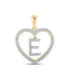 Captivating Heart Diamond Initial Pendant in 10kt Yellow Gold | Splendid Jewellery - Splendid Jewellery