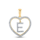 Captivating Heart Diamond Initial Pendant in 10kt Yellow Gold | Splendid Jewellery - Splendid Jewellery
