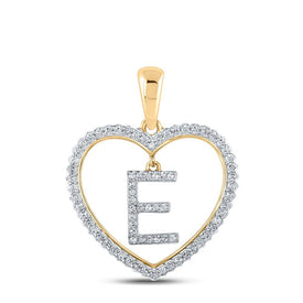 Captivating Heart Diamond Initial Pendant in 10kt Yellow Gold | Splendid Jewellery - Splendid Jewellery