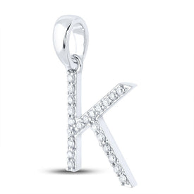 Captivating K - Shaped Diamond Initial Pendant in 14kt White Gold - Splendid Jewellery
