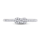 Captivating Knot Diamond Stackable Band Front view from the 10Kt White Gold Womens Round Diamond Knot Stackable Band Ring 1 5 Cttwpin282044 collection by Splendid Jewellery