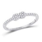 Captivating Knot Diamond Stackable Band Top view from the 10Kt White Gold Womens Round Diamond Knot Stackable Band Ring 1 5 Cttwpin282044 collection by Splendid Jewellery