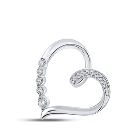 Captivating Love and Diamond Heart Pendant in 10kt White Gold - Splendid Jewellery
