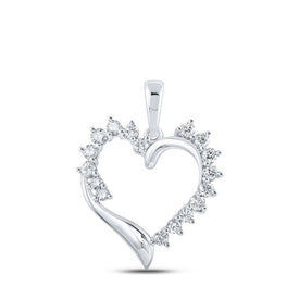 Captivating Love and Diamond Heart Pendant in 10kt White Gold - Splendid Jewellery