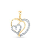 Captivating Love & Diamond Heart Pendant | 10kt Yellow Gold Womens Round Diamond Heart Pendant 1/4 Cttw | Splendid Jewellery - Splendid Jewellery