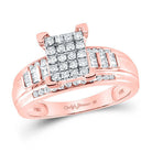 Captivating Love Story | 10kt Rose Gold Round Diamond Cluster Bridal Wedding Engagement Ring 1/2 Cttw - Splendid Jewellery
