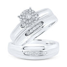 Captivating Love Story | 10kt White Gold His Hers Round Diamond Halo Matching Wedding Set 1/3 Cttw | Splendid Jewellery - Splendid Jewellery