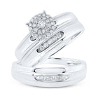 Captivating Love Story | 10kt White Gold His Hers Round Diamond Halo Matching Wedding Set 1/3 Cttw | Splendid Jewellery - Splendid Jewellery