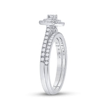 Load image into Gallery viewer, Captivating Love Story | 10kt White Gold Round Diamond Bridal Wedding Ring Band Set 1/3 Cttw - Alternate view 2 from Splendid Jewellery